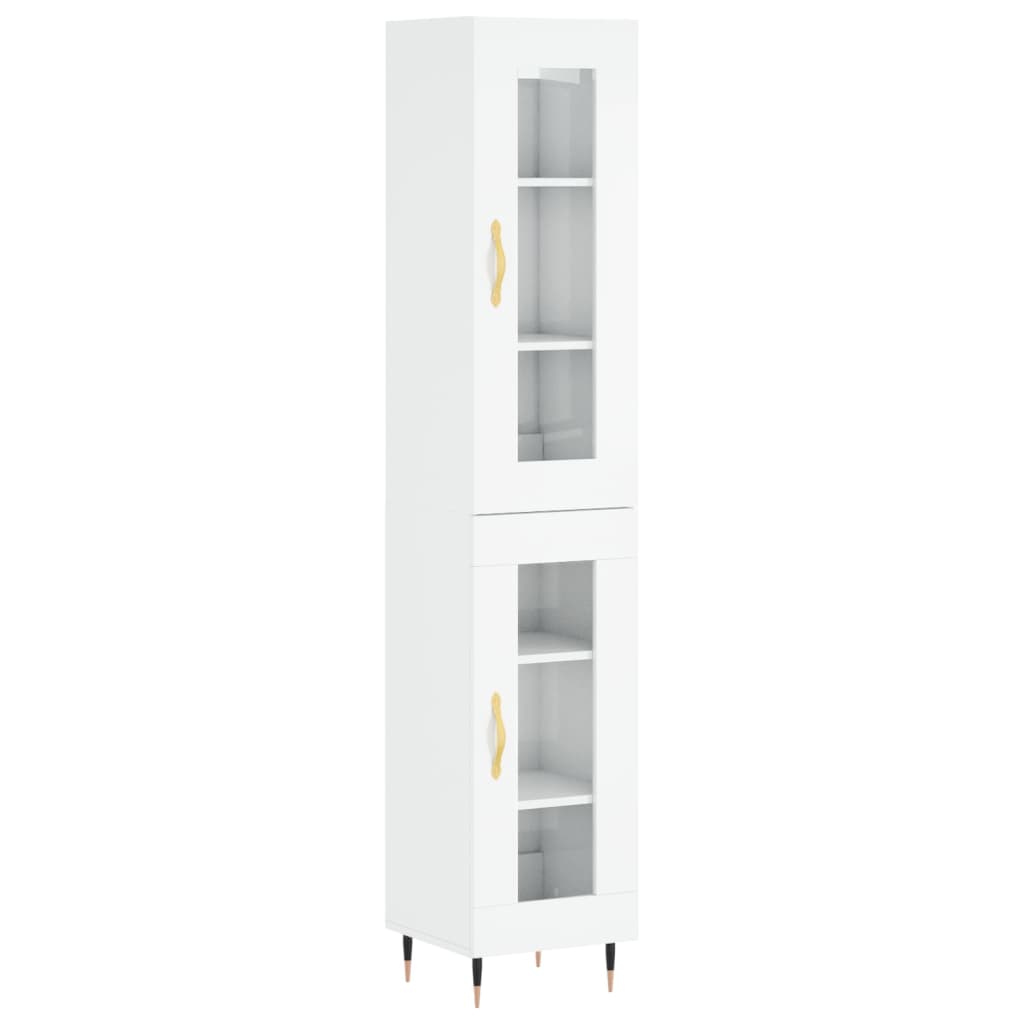 Credenza 34,5x34x180 cm in Legno Multistrato Bianco Lucido 3199411