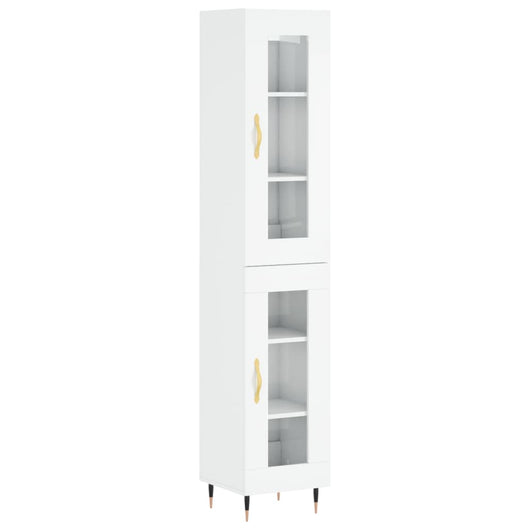 Credenza 34,5x34x180 cm in Legno Multistrato Bianco Lucido 3199411