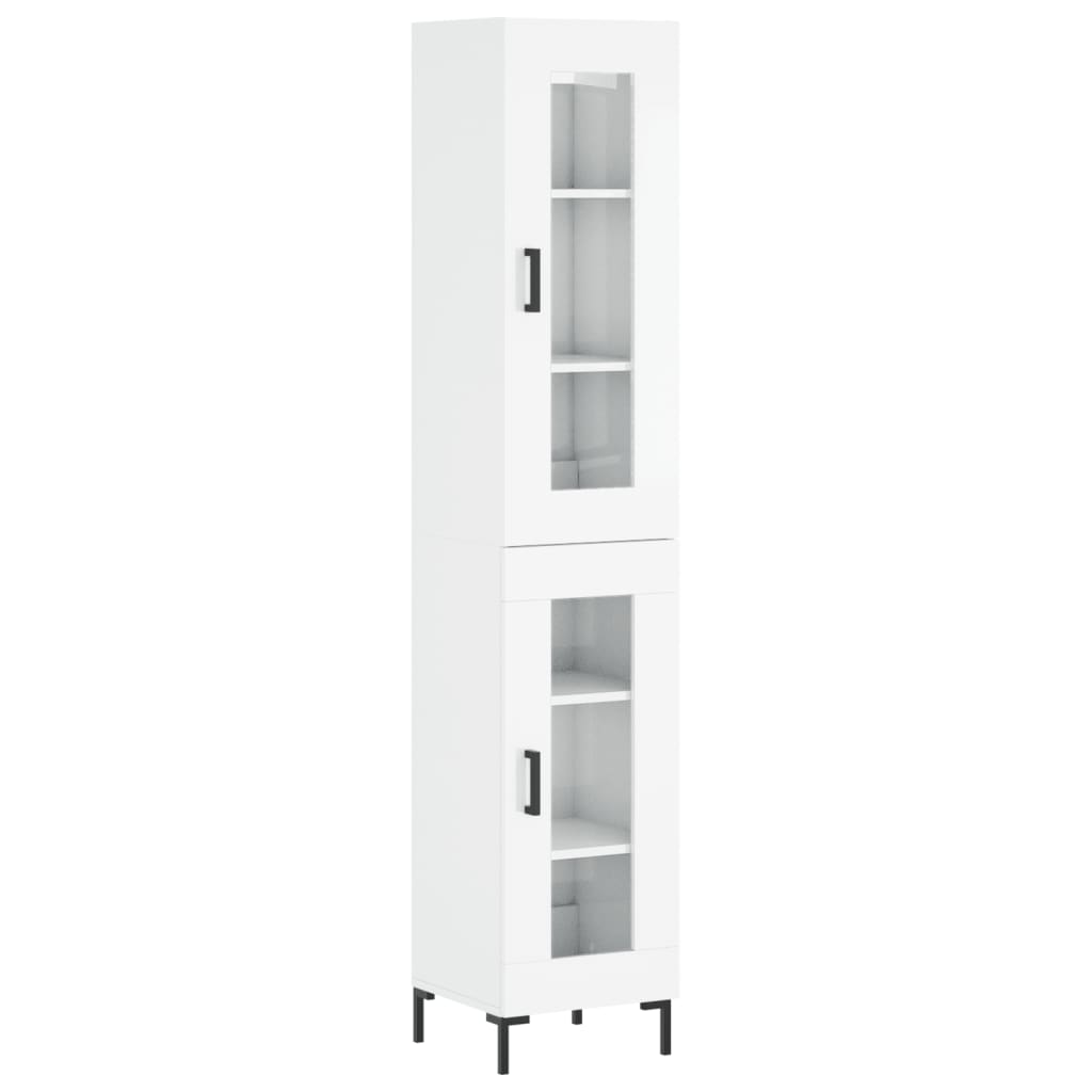 Credenza 34,5x34x180 cm in Legno Multistrato Bianco Lucido 3199427
