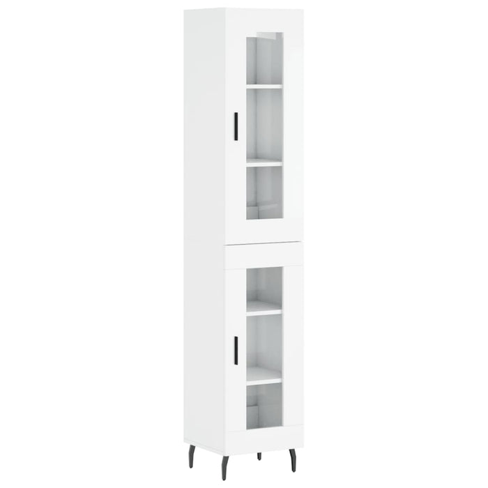 Credenza 34,5x34x180 cm in Legno Multistrato Bianco Lucidocod mxl 78004