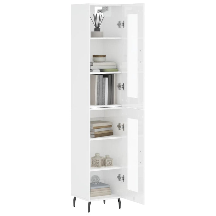 Credenza 34,5x34x180 cm in Legno Multistrato Bianco Lucido 3199443