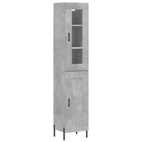 Credenza-Buffet-Armadio da cucina Grigio Cemento 34,5x34x180 cm in Legno Multistrato 895515