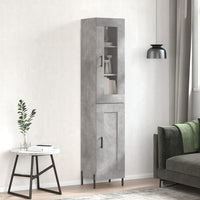 Credenza-Buffet-Armadio da cucina Grigio Cemento 34,5x34x180 cm in Legno Multistrato 895515
