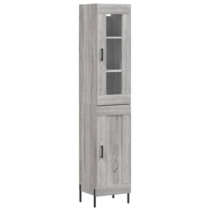 vidaXL Credenza Grigio Sonoma 34,5x34x180 cm in Legno Multistrato