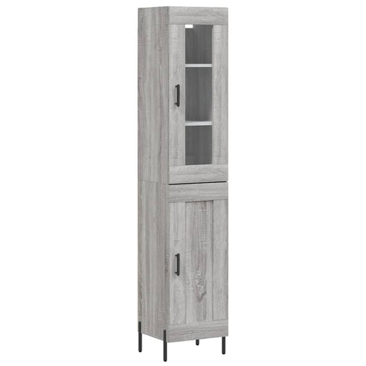 vidaXL Credenza Grigio Sonoma 34,5x34x180 cm in Legno Multistrato