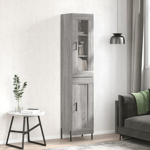 vidaXL Credenza Grigio Sonoma 34,5x34x180 cm in Legno Multistrato