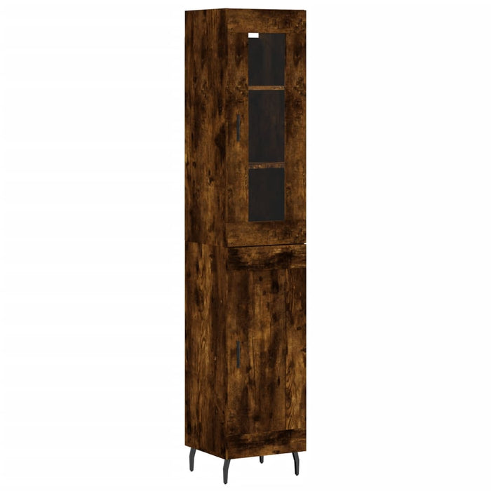 Credenza cassettiera mobile contenitore organizer cucina soggiorno salotto alto 345 x 34 x 180 cm legno ingegnerizzato marrone 02_0033293