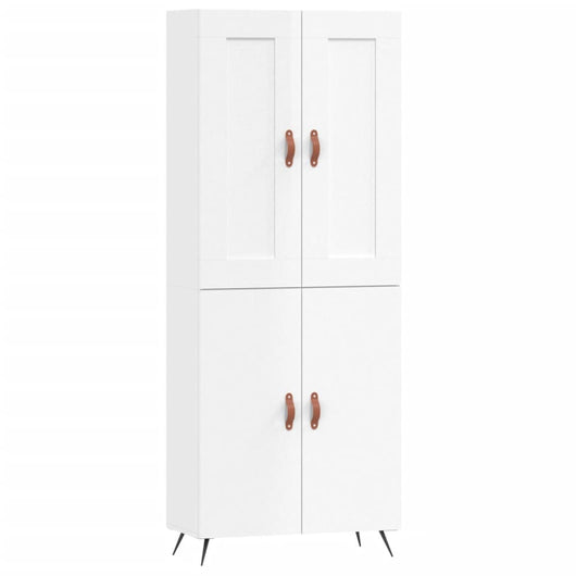 Credenza Bianco Lucido 69,5x34x180 cm in Legno Multistratocod mxl 78236