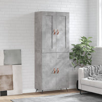 Credenza Grigio Cemento 69,5x34x180 cm in Legno Multistrato 3199533