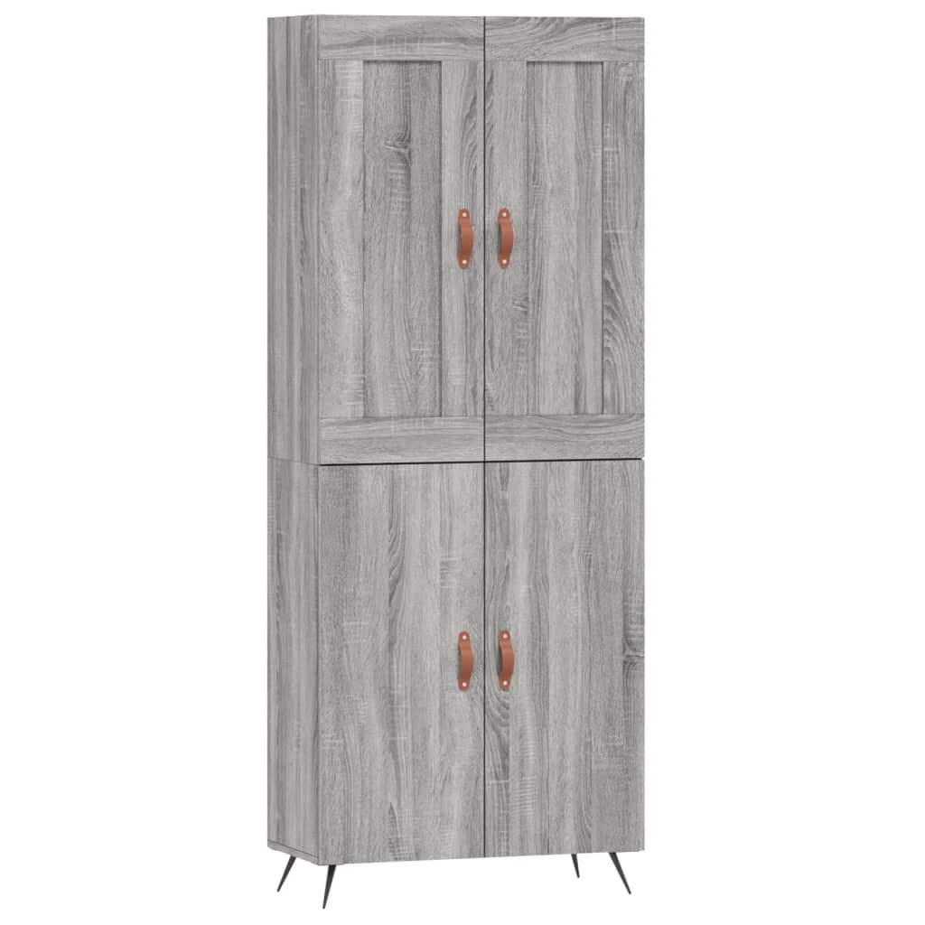 Credenza Grigio Sonoma 69,5x34x180 cm in Legno Multistrato 3199535