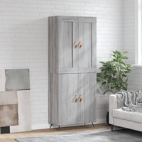 Credenza Grigio Sonoma 69,5x34x180 cm in Legno Multistratocod mxl 125996