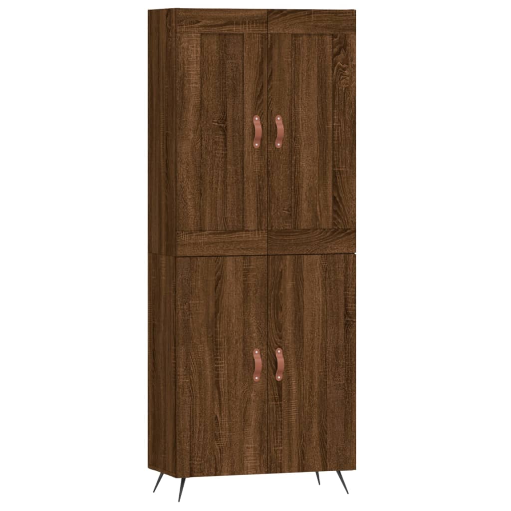 Credenza Rovere Marrone 69,5x34x180 cm in Legno Multistrato 3199536