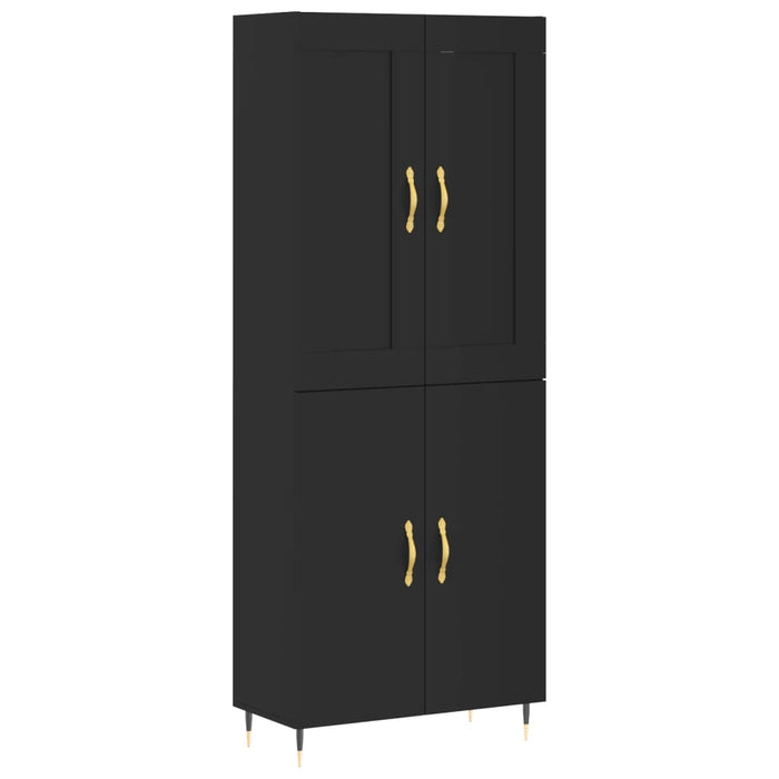 Credenza Nera 69,5x34x180 cm in Legno Multistrato 3199538