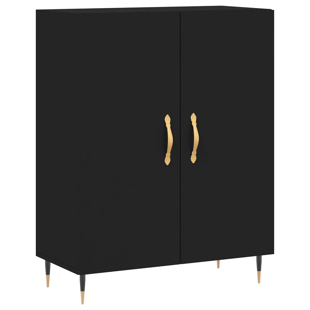 Credenza Nera 69,5x34x180 cm in Legno Multistrato 3199538