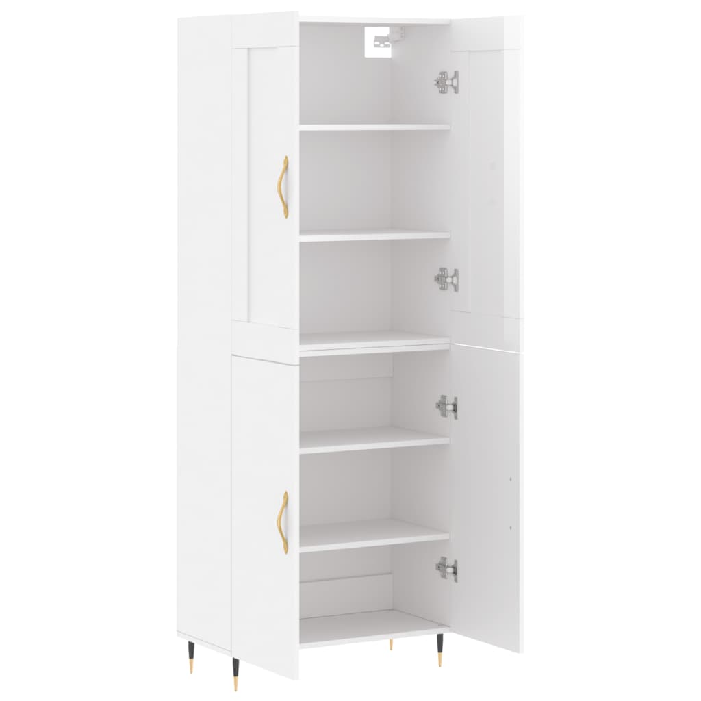 Credenza Bianco Lucido 69,5x34x180 cm in Legno Multistrato 3199539