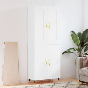 Credenza Bianco Lucido 69,5x34x180 cm in Legno Multistratocod mxl 107472