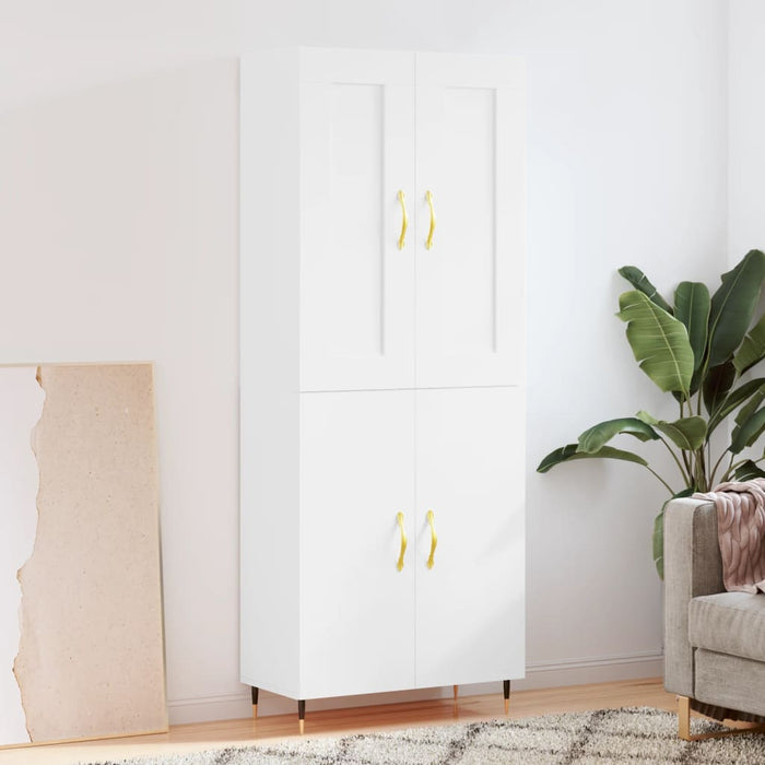 Credenza Bianco Lucido 69,5x34x180 cm in Legno Multistratocod mxl 107472