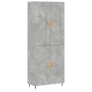 vidaXL Credenza Grigio Cemento 69,5x34x180 cm in Legno Multistrato