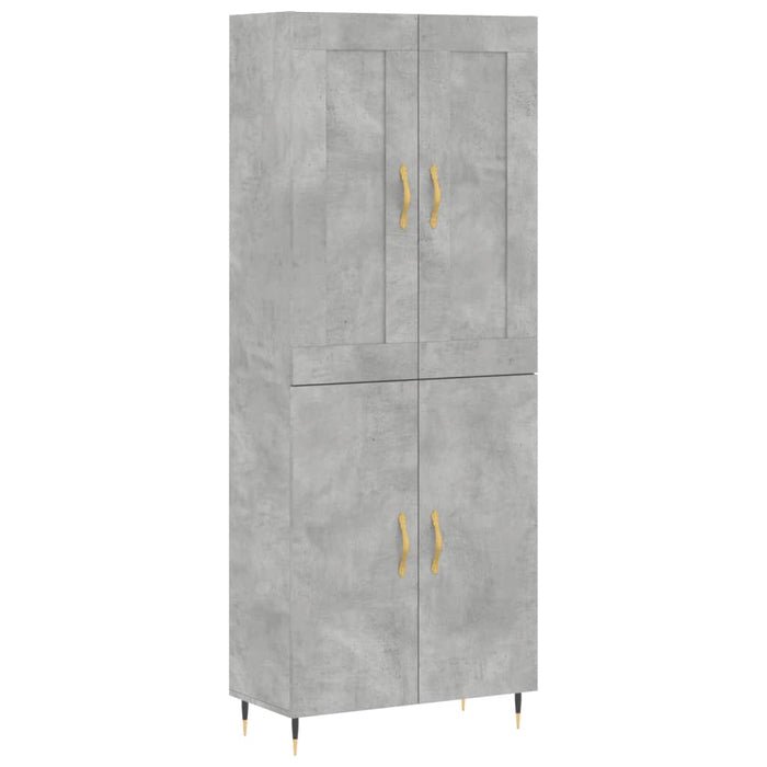 vidaXL Credenza Grigio Cemento 69,5x34x180 cm in Legno Multistrato