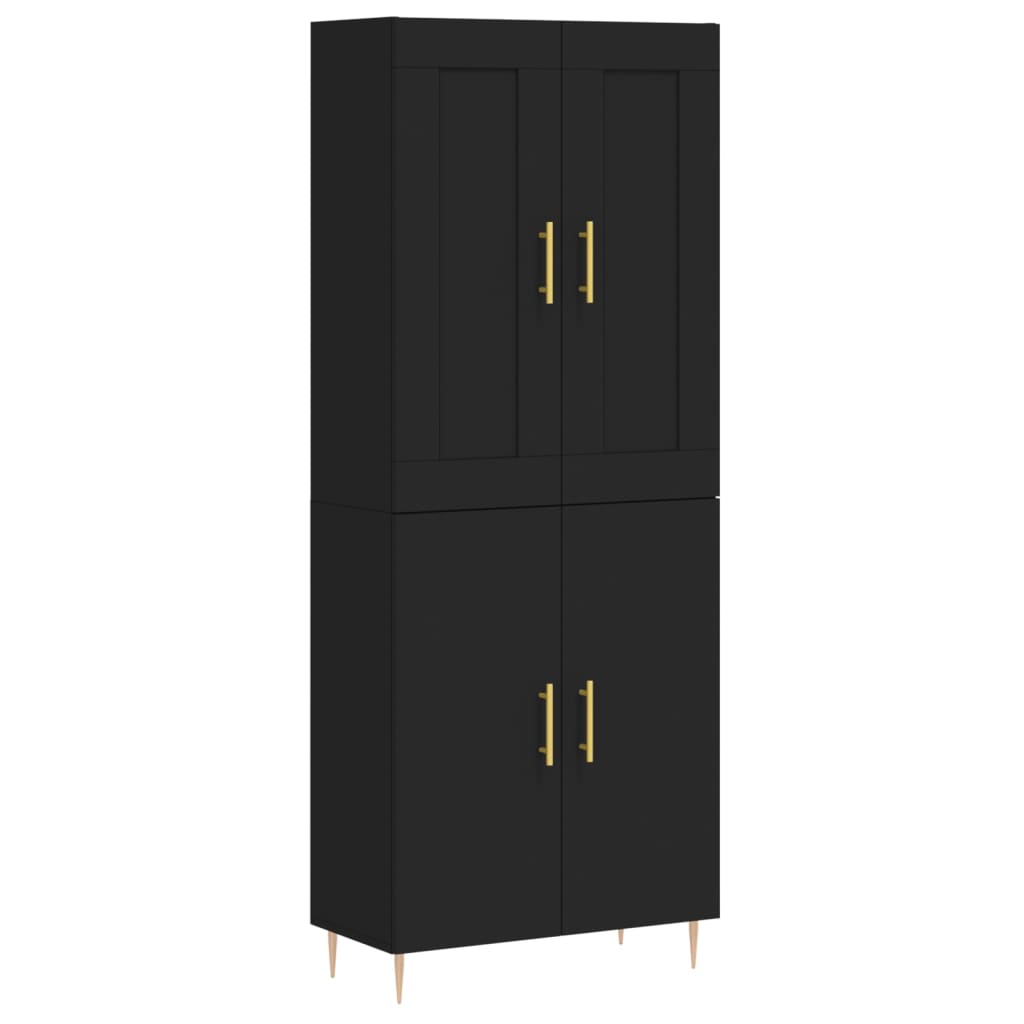 Credenza Nera 69,5x34x180 cm in Legno Multistrato 3199546