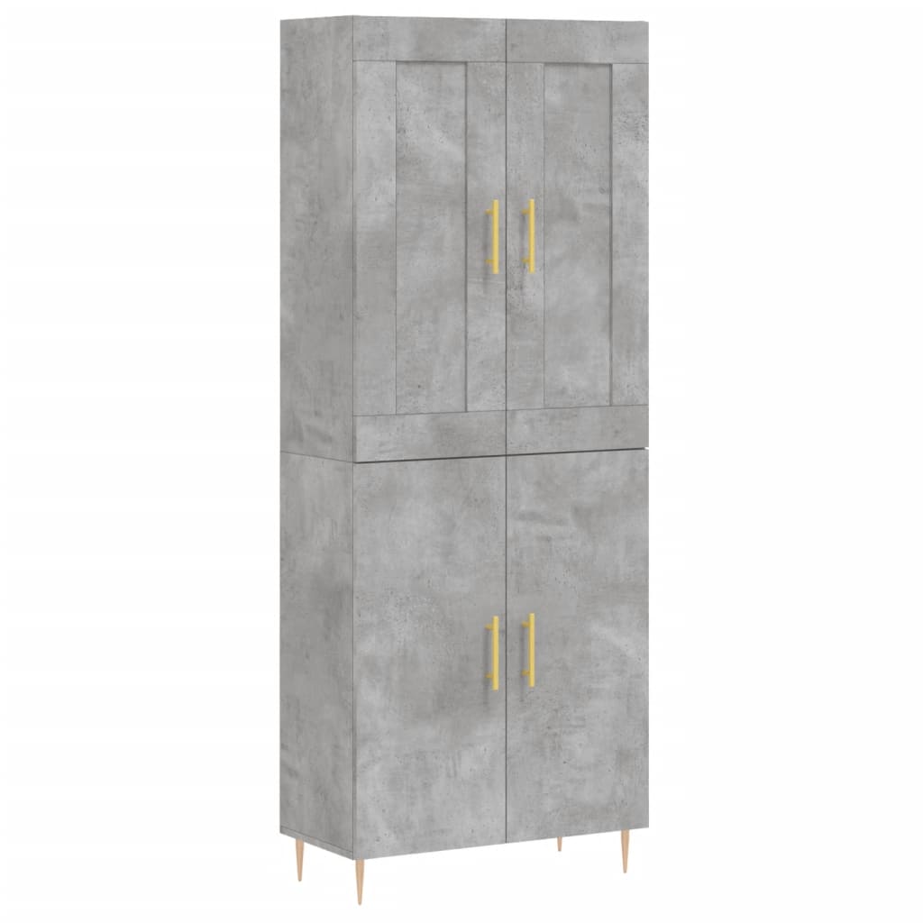 vidaXL Credenza Grigio Cemento 69,5x34x180 cm in Legno Multistrato