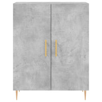 vidaXL Credenza Grigio Cemento 69,5x34x180 cm in Legno Multistrato