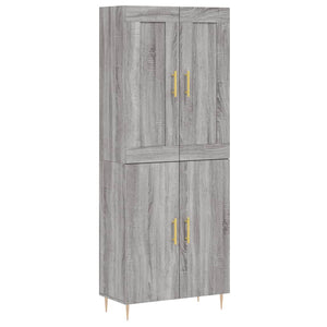 vidaXL Credenza Grigio Sonoma 69,5x34x180 cm in Legno Multistrato