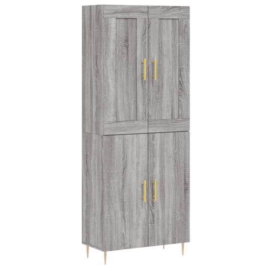 vidaXL Credenza Grigio Sonoma 69,5x34x180 cm in Legno Multistrato