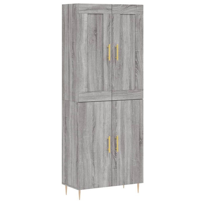 vidaXL Credenza Grigio Sonoma 69,5x34x180 cm in Legno Multistrato