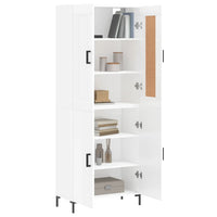 Credenza Bianco Lucido 69,5x34x180 cm in Legno Multistrato 3199555