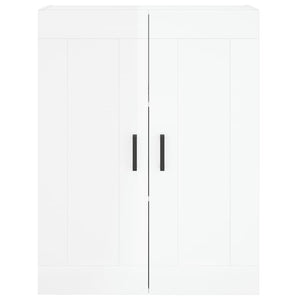 Credenza Bianco Lucido 69,5x34x180 cm in Legno Multistrato 3199555