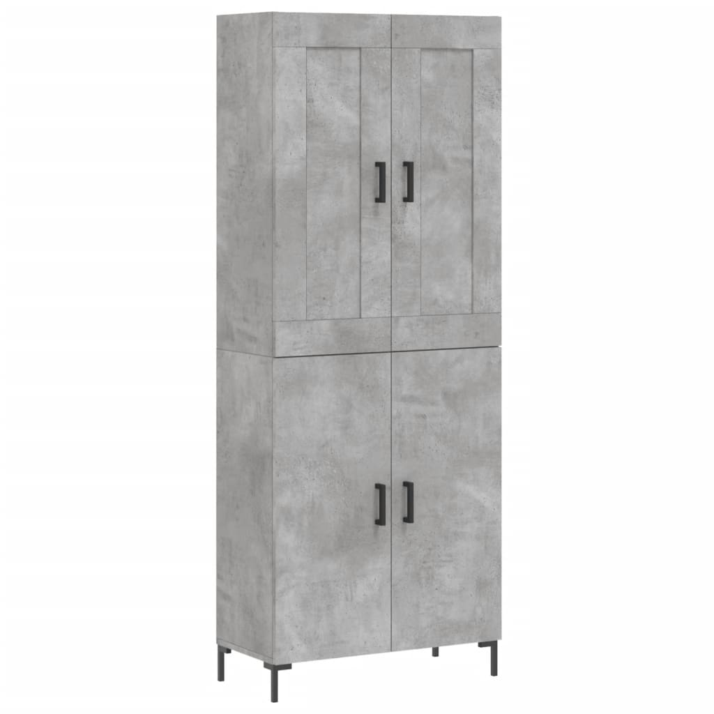 vidaXL Credenza Grigio Cemento 69,5x34x180 cm in Legno Multistrato