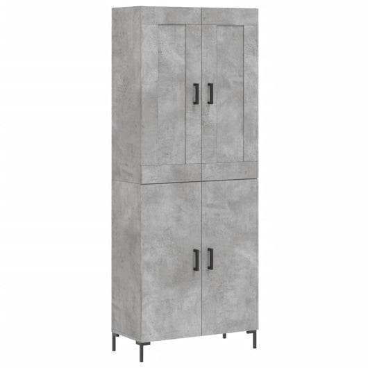 vidaXL Credenza Grigio Cemento 69,5x34x180 cm in Legno Multistrato