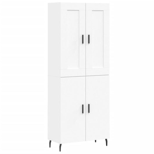 Credenza-Buffet-Armadio da cucina Bianca 69,5x34x180 cm in Legno Multistrato 723190