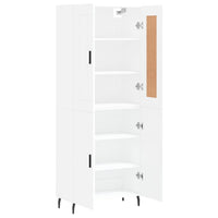 Credenza cassettiera mobile contenitore organizer cucina soggiorno salotto alto 695 x 34 x 180 cm legno ingegnerizzato bianco 02_0032594