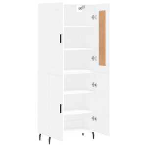 Credenza cassettiera mobile contenitore organizer cucina soggiorno salotto alto 695 x 34 x 180 cm legno ingegnerizzato bianco 02_0032594