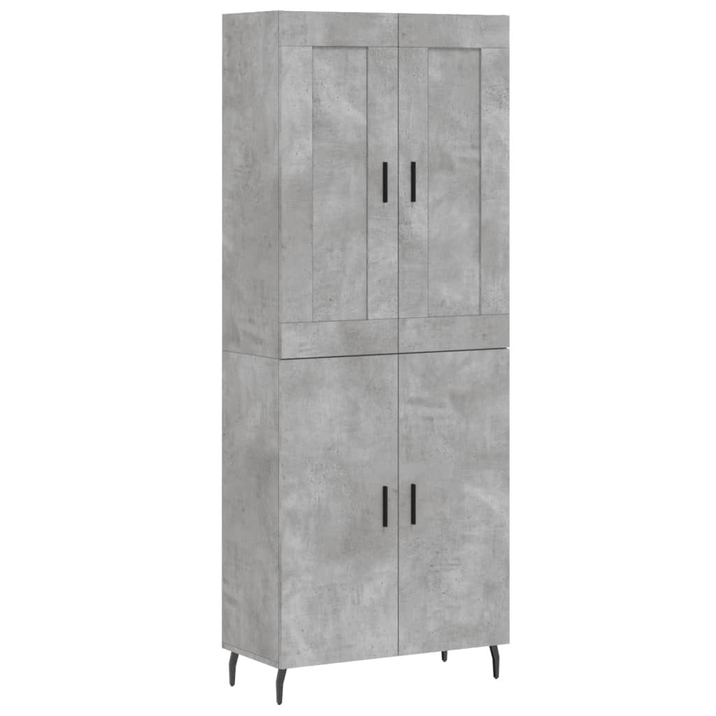 Credenza cassettiera mobile contenitore organizer cucina soggiorno salotto alto 695 x 34 x 180 cm legno ingegnerizzato grigio 02_0034596