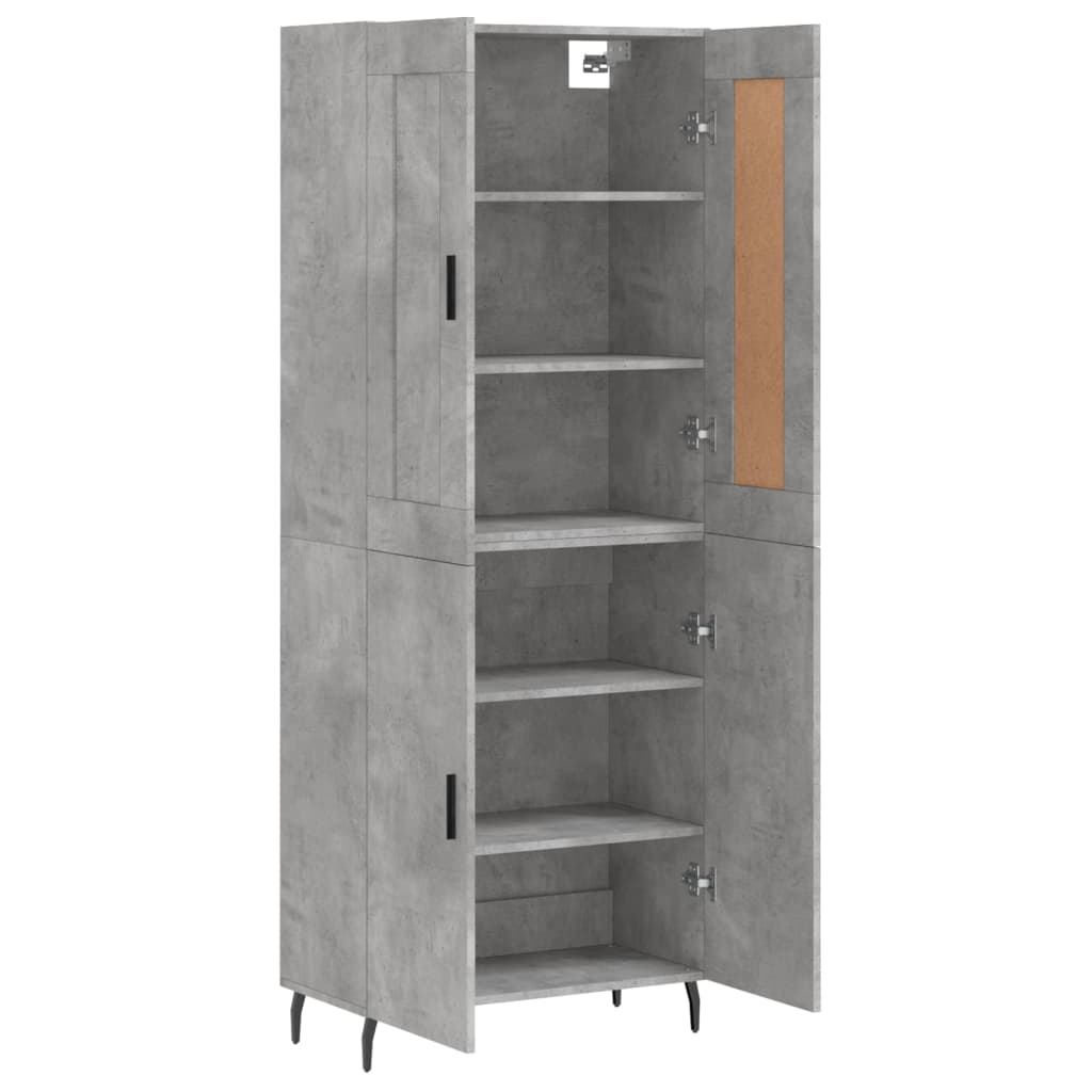 Credenza cassettiera mobile contenitore organizer cucina soggiorno salotto alto 695 x 34 x 180 cm legno ingegnerizzato grigio 02_0034596