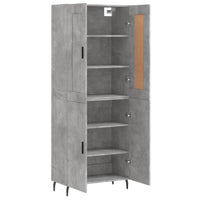 Credenza cassettiera mobile contenitore organizer cucina soggiorno salotto alto 695 x 34 x 180 cm legno ingegnerizzato grigio 02_0034596