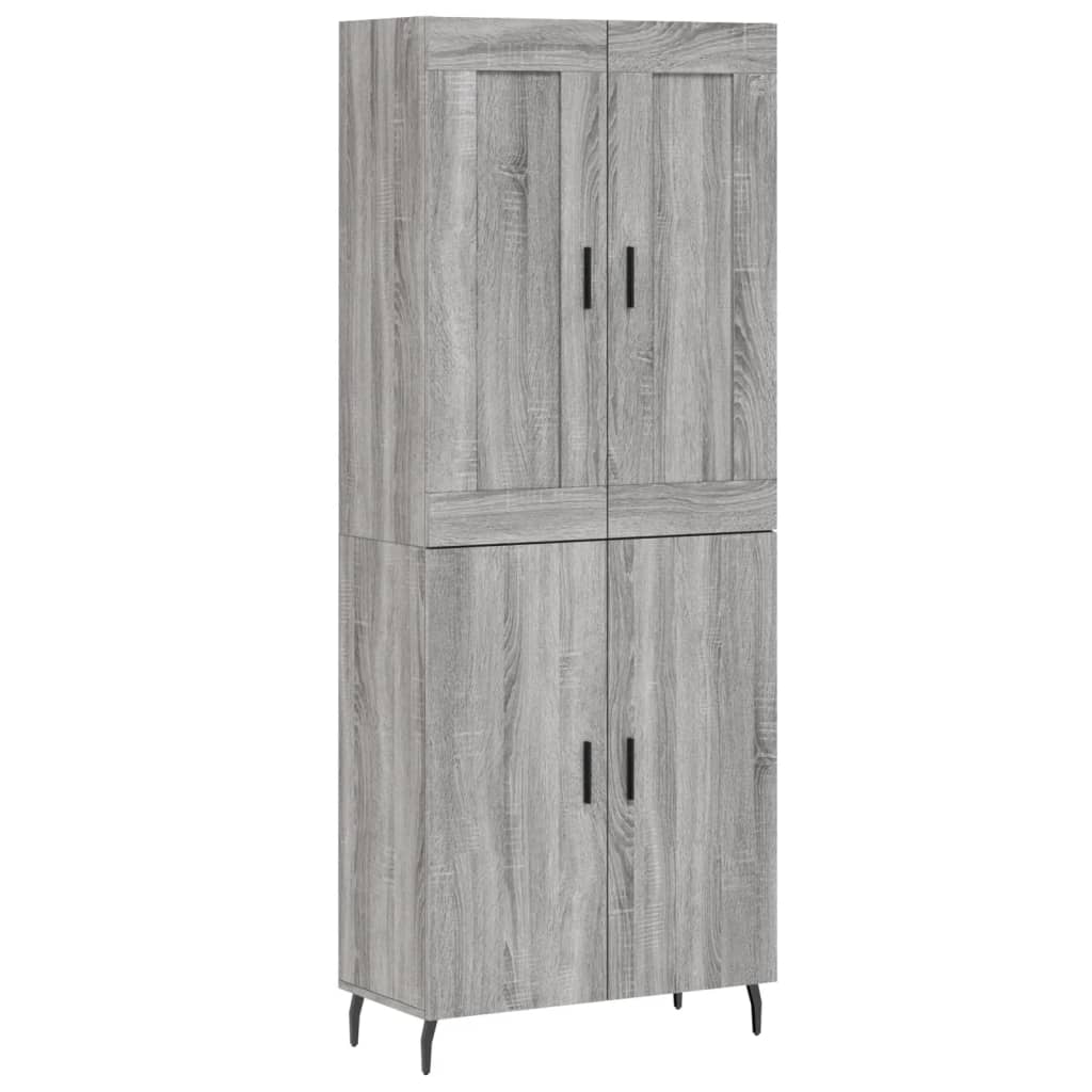 vidaXL Credenza Grigio Sonoma 69,5x34x180 cm in Legno Multistrato