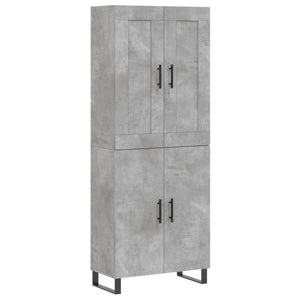 Credenza Grigio Cemento 69,5x34x180 cm in Legno Multistrato