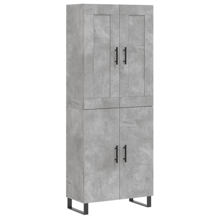 Credenza Grigio Cemento 69,5x34x180 cm in Legno Multistrato