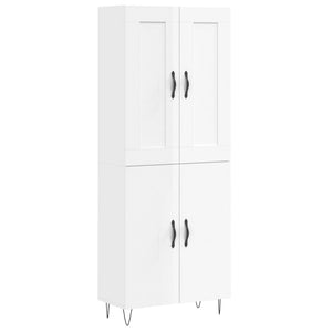Credenza Bianco Lucido 69,5x34x180 cm in Legno Multistrato 3199587