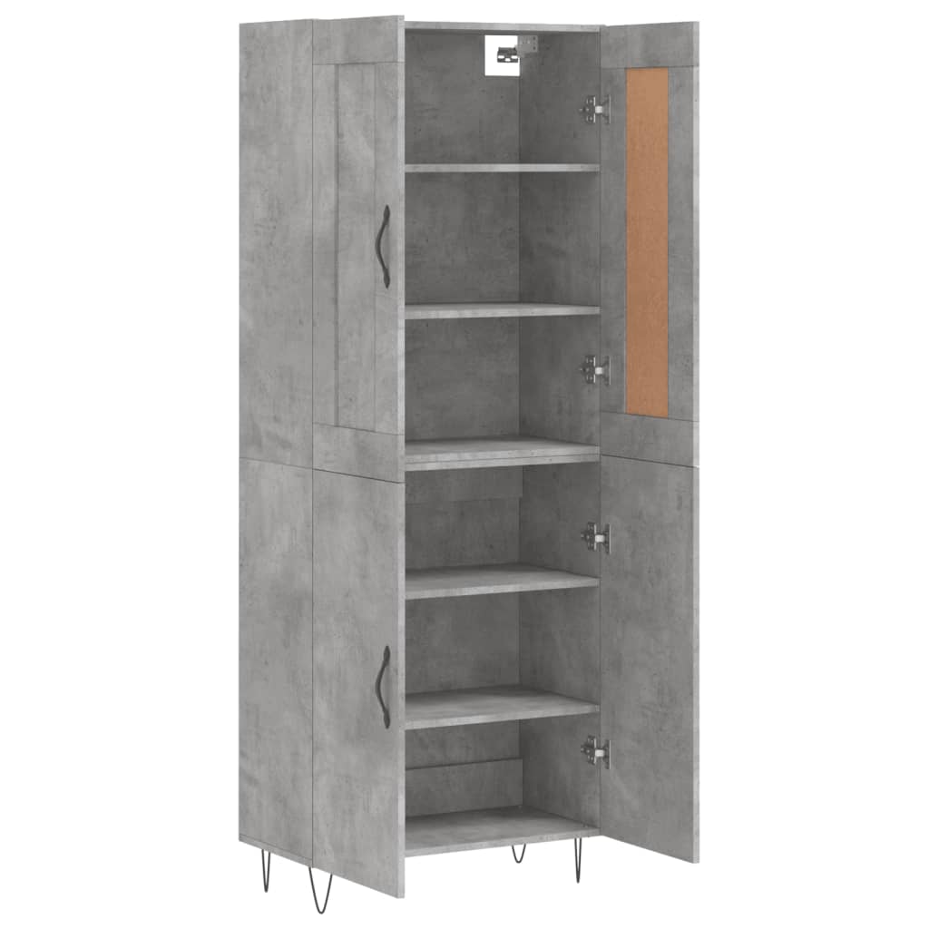 Credenza Grigio Cemento 69,5x34x180 cm in Legno Multistrato 3199589