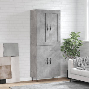 Credenza Grigio Cemento 69,5x34x180 cm in Legno Multistrato 3199589