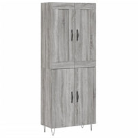 vidaXL Credenza Grigio Sonoma 69,5x34x180 cm in Legno Multistrato