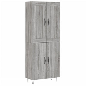 vidaXL Credenza Grigio Sonoma 69,5x34x180 cm in Legno Multistrato