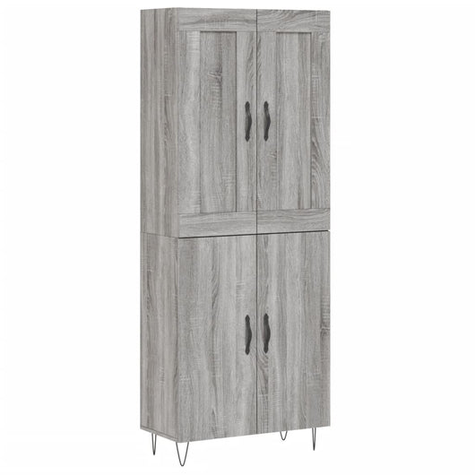 vidaXL Credenza Grigio Sonoma 69,5x34x180 cm in Legno Multistrato