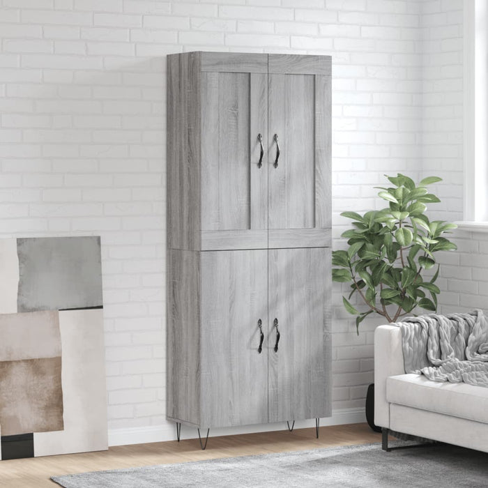 vidaXL Credenza Grigio Sonoma 69,5x34x180 cm in Legno Multistrato