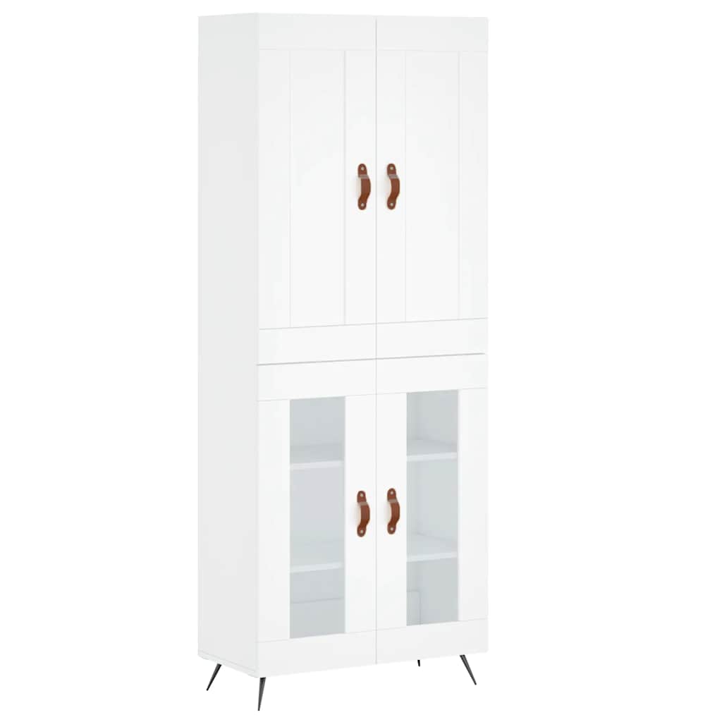 vidaXL Credenza Bianca 69,5x34x180 cm in Legno Multistrato